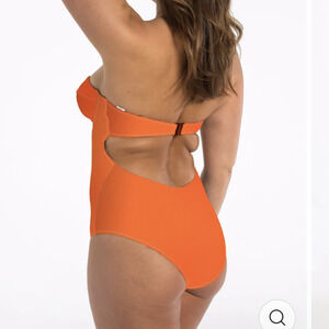 Lilly & Lime swimsuit size 34E orange one piece balconette bathing suit